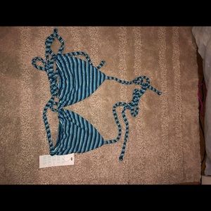 XS Frankies Bikini Blue Striped Top